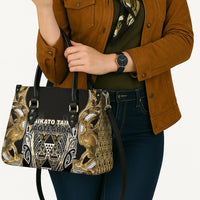 Aotearoa Waikato Tainui Leather Bag Maori Light Gold Tribal Paua Shell Pattern DT05 - Polynesian Pride