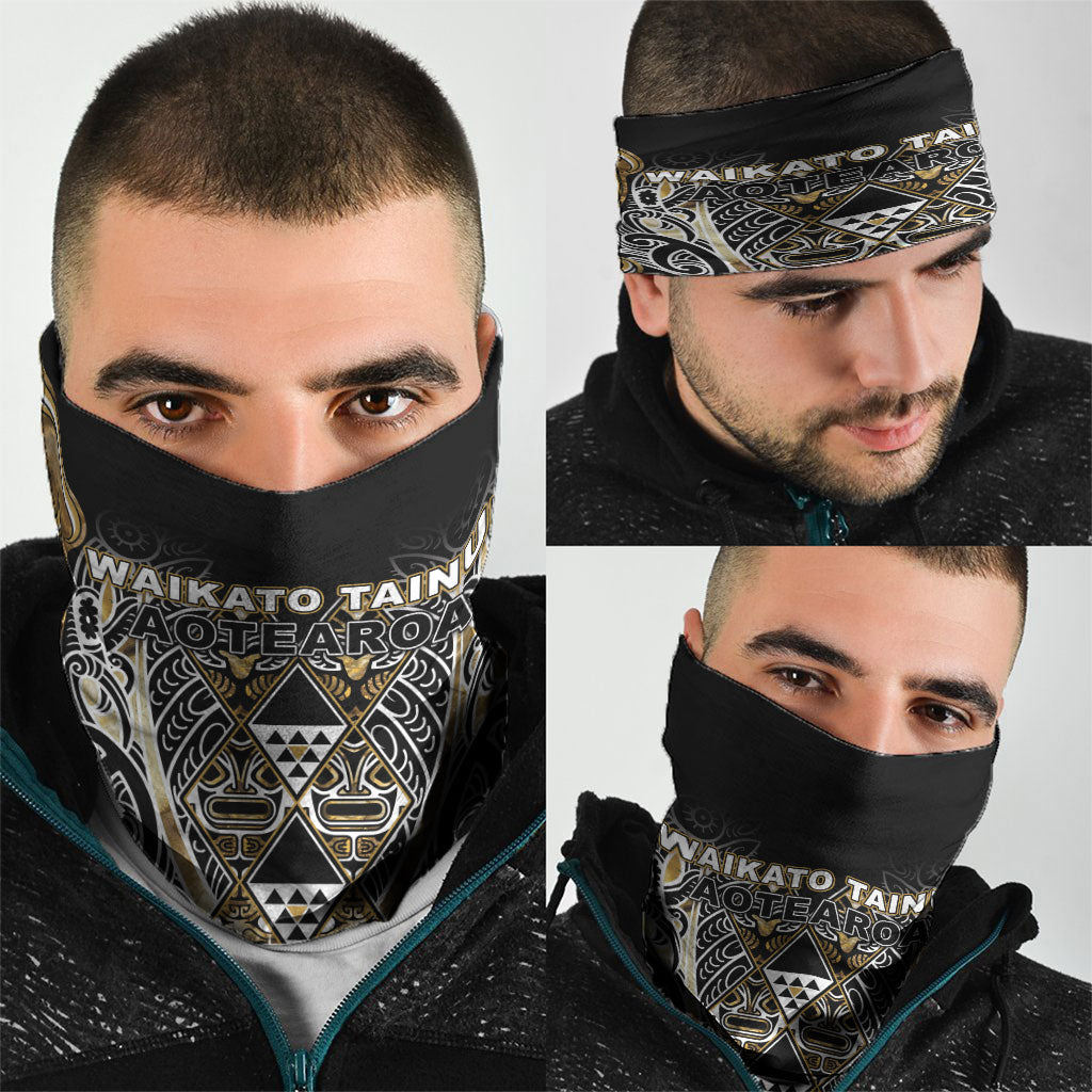 Aotearoa Waikato Tainui Neck Gaiter Maori Light Gold Tribal Paua Shell Pattern DT05 - Polynesian Pride
