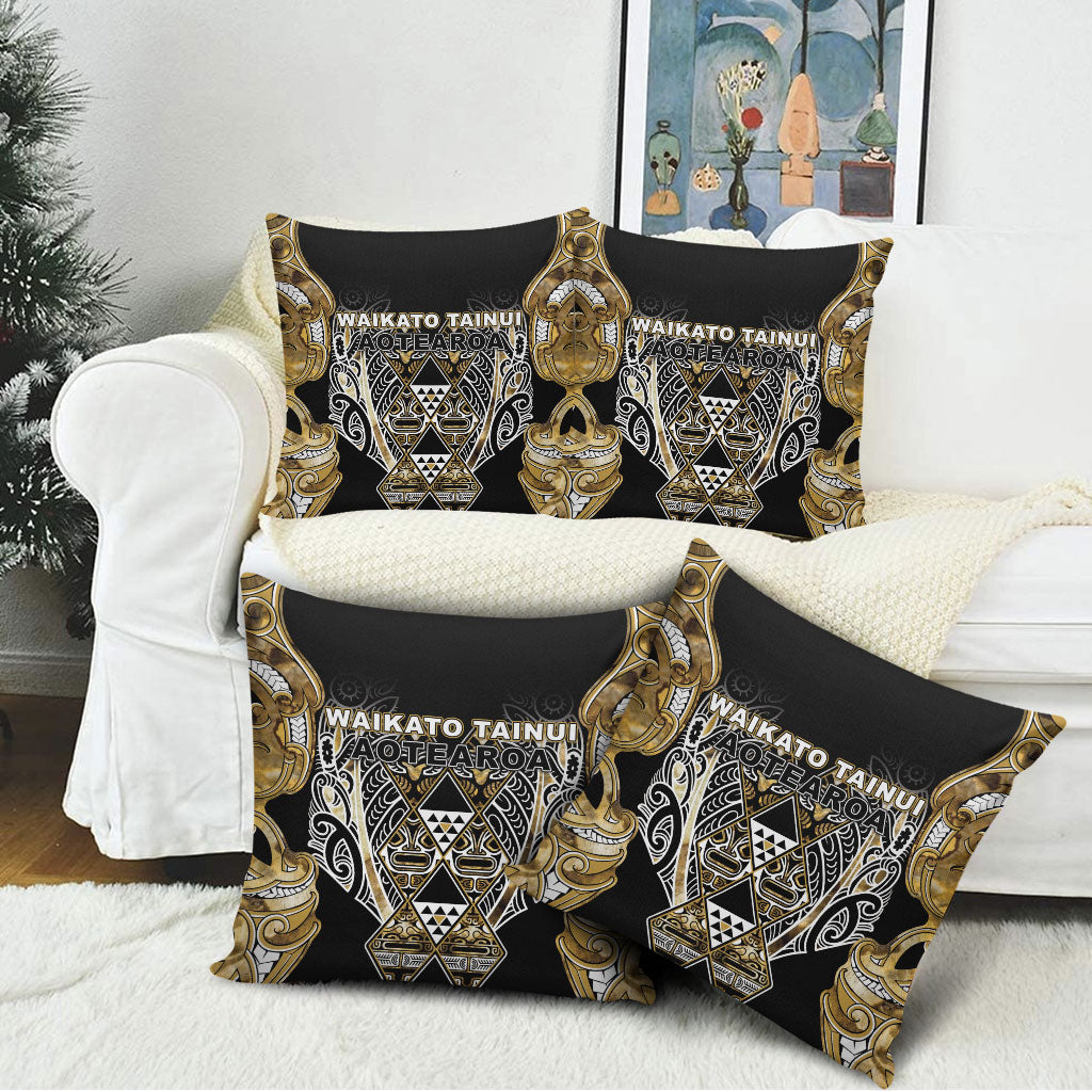 Aotearoa Waikato Tainui Pillow Cover Maori Light Gold Tribal Paua Shell Pattern DT05 - Polynesian Pride