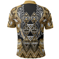 Aotearoa Waikato Tainui Polo Shirt Maori Light Gold Tribal Paua Shell Pattern DT05 - Polynesian Pride