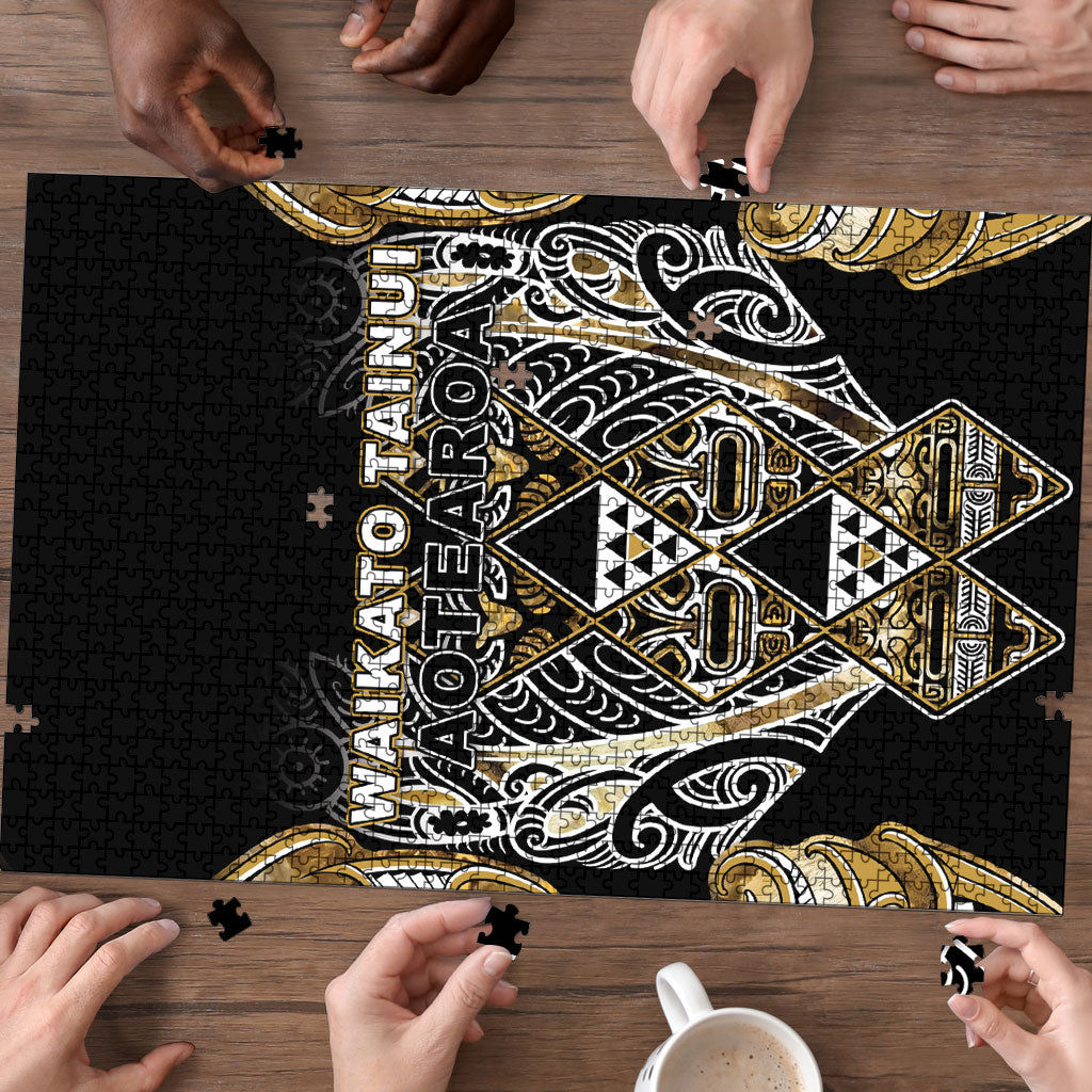 Aotearoa Waikato Tainui Puzzle Maori Light Gold Tribal Paua Shell Pattern DT05 - Polynesian Pride