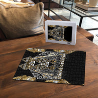 Aotearoa Waikato Tainui Puzzle Maori Light Gold Tribal Paua Shell Pattern DT05 - Polynesian Pride
