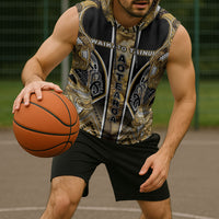 Aotearoa Waikato Tainui Sleeveless Hoodie Maori Light Gold Tribal Paua Shell Pattern DT05 - Polynesian Pride