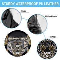 Aotearoa Waikato Tainui Spare Tire Cover Maori Light Gold Tribal Paua Shell Pattern DT05 - Polynesian Pride