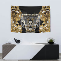 Aotearoa Waikato Tainui Tapestry Maori Light Gold Tribal Paua Shell Pattern DT05 - Polynesian Pride