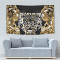 Aotearoa Waikato Tainui Tapestry Maori Light Gold Tribal Paua Shell Pattern DT05 - Polynesian Pride