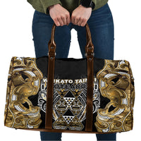 Aotearoa Waikato Tainui Travel Bag Maori Light Gold Tribal Paua Shell Pattern DT05 Yellow - Polynesian Pride
