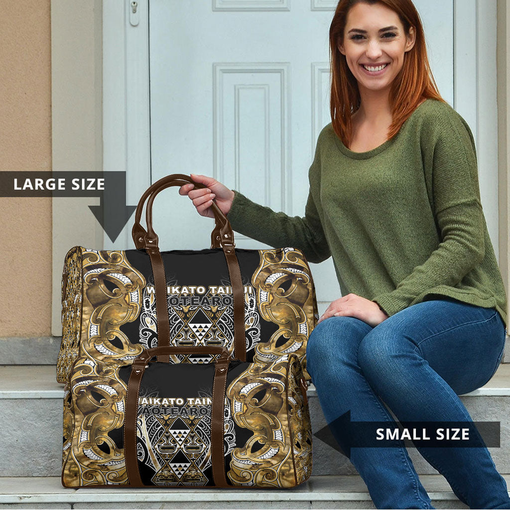 Aotearoa Waikato Tainui Travel Bag Maori Light Gold Tribal Paua Shell Pattern DT05 - Polynesian Pride