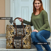 Aotearoa Waikato Tainui Travel Bag Maori Light Gold Tribal Paua Shell Pattern DT05 - Polynesian Pride