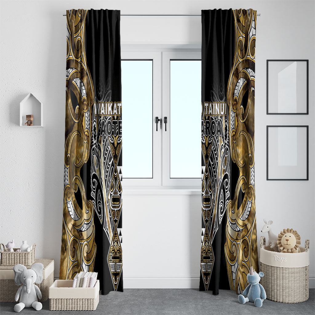 Aotearoa Waikato Tainui Window Curtain Maori Light Gold Tribal Paua Shell Pattern DT05 - Polynesian Pride