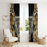 Aotearoa Waikato Tainui Window Curtain Maori Light Gold Tribal Paua Shell Pattern DT05 - Polynesian Pride