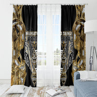 Aotearoa Waikato Tainui Window Curtain Maori Light Gold Tribal Paua Shell Pattern DT05 - Polynesian Pride
