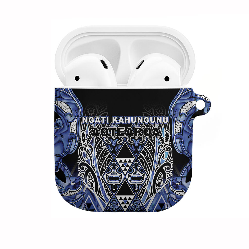 Aotearoa Ngati Kahungunu AirPods Case Maori Tribal Blue Paua Shell Pattern DT05 Blue - Polynesian Pride