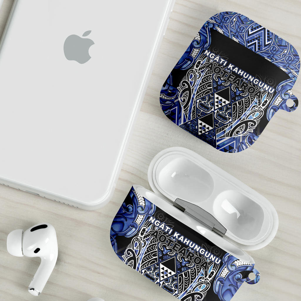 Aotearoa Ngati Kahungunu AirPods Case Maori Tribal Blue Paua Shell Pattern DT05 - Polynesian Pride