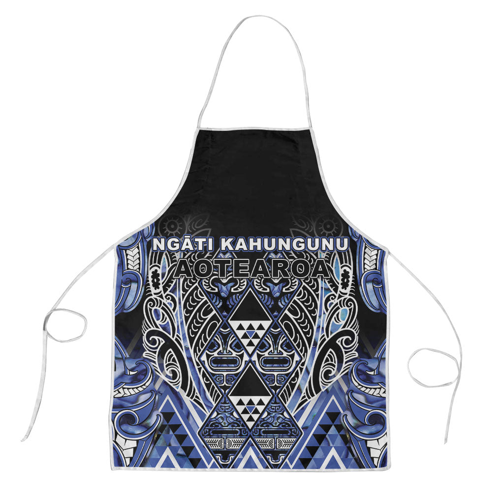 Aotearoa Ngati Kahungunu Apron Maori Tribal Blue Paua Shell Pattern DT05 Blue - Polynesian Pride
