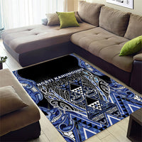 Aotearoa Ngati Kahungunu Area Rug Maori Tribal Blue Paua Shell Pattern DT05 - Polynesian Pride