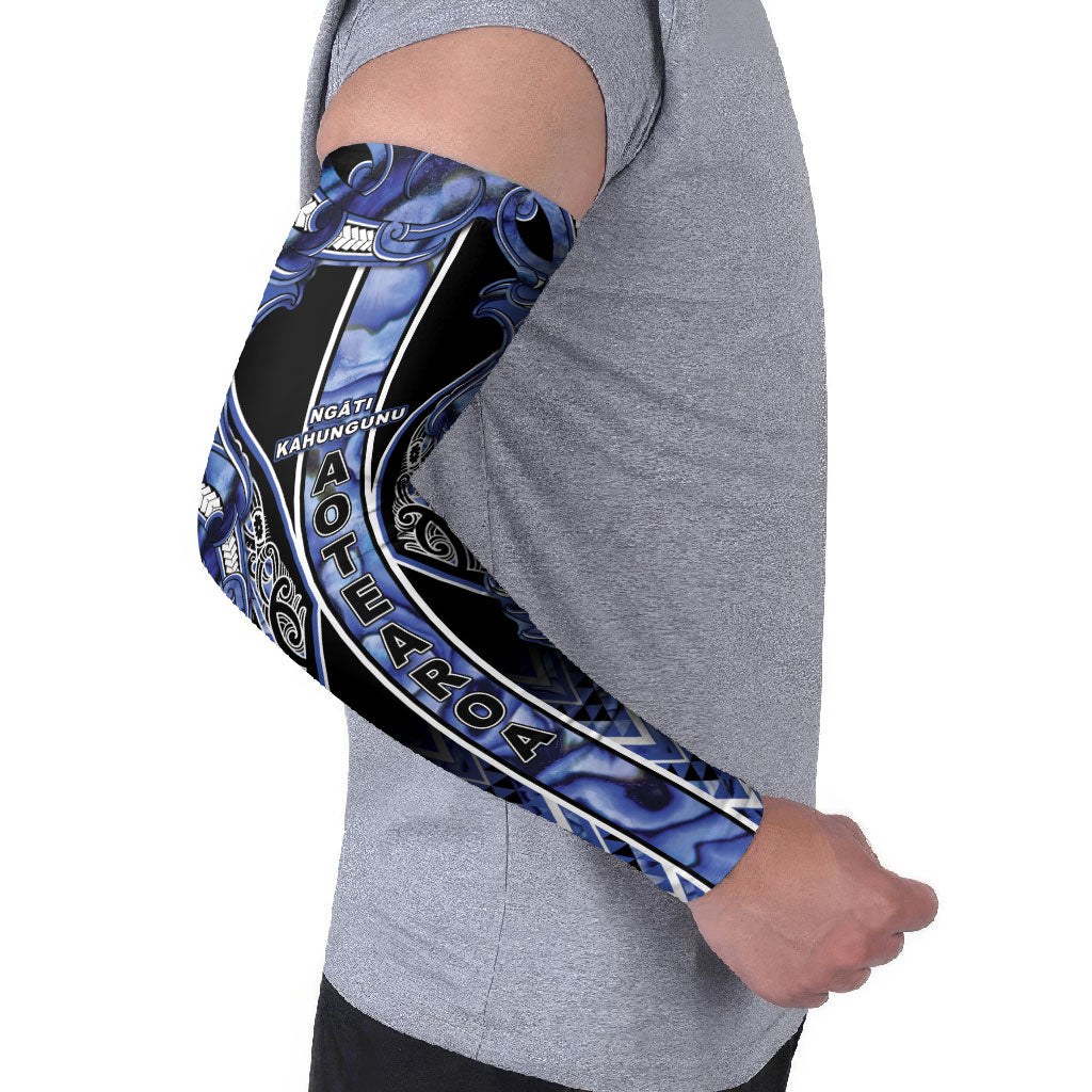 Aotearoa Ngati Kahungunu Arm Sleeves Maori Tribal Blue Paua Shell Pattern DT05 - Polynesian Pride