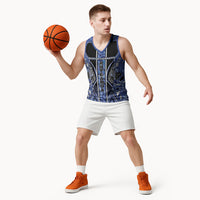 Aotearoa Ngati Kahungunu Basketball Jersey Maori Tribal Blue Paua Shell Pattern DT05 - Polynesian Pride