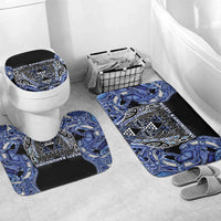 Aotearoa Ngati Kahungunu Bathroom Set Maori Tribal Blue Paua Shell Pattern DT05 Mat Set Only (3 pcs) One Size Blue - Polynesian Pride