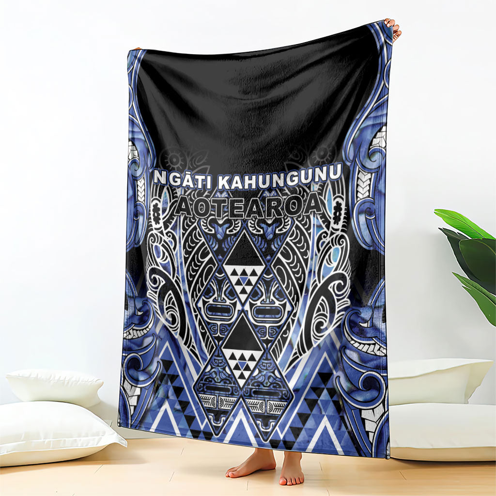 Aotearoa Ngati Kahungunu Blanket Maori Tribal Blue Paua Shell Pattern DT05 - Polynesian Pride