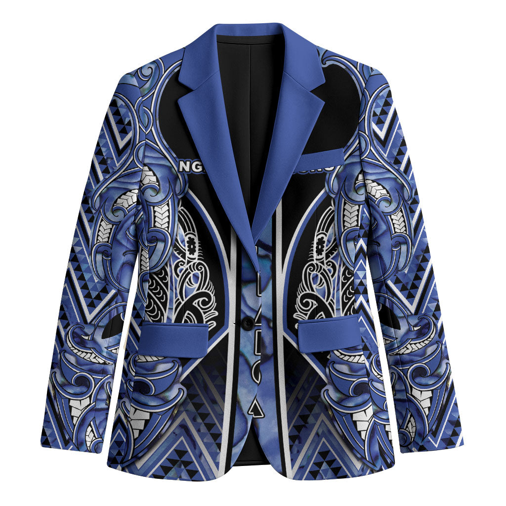 Aotearoa Ngati Kahungunu Blazer Maori Tribal Blue Paua Shell Pattern DT05 Unisex Blue - Polynesian Pride