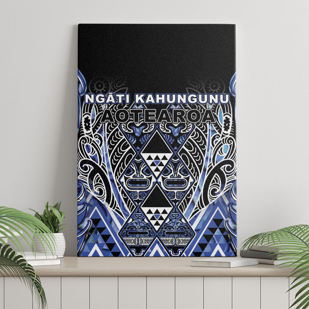 Aotearoa Ngati Kahungunu Canvas Wall Art Maori Tribal Blue Paua Shell Pattern DT05 - Polynesian Pride