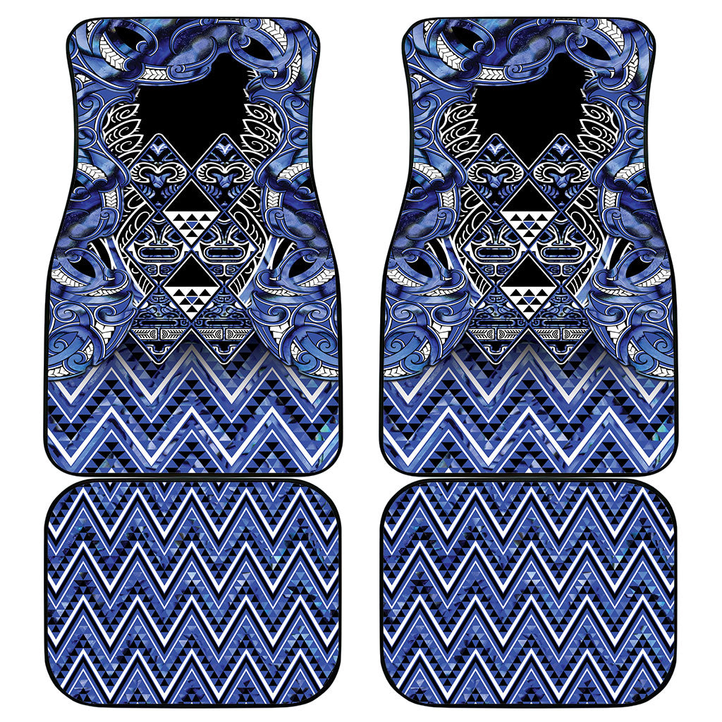 Aotearoa Ngati Kahungunu Car Mats Maori Tribal Blue Paua Shell Pattern DT05 - Polynesian Pride