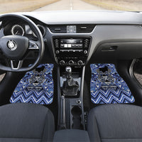 Aotearoa Ngati Kahungunu Car Mats Maori Tribal Blue Paua Shell Pattern DT05 Set 2pcs - Front Blue - Polynesian Pride
