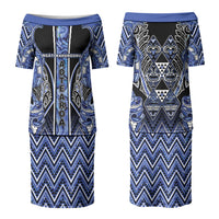 Aotearoa Ngati Kahungunu Couples Matching Puletasi and Hawaiian Shirt Maori Tribal Blue Paua Shell Pattern DT05 - Polynesian Pride