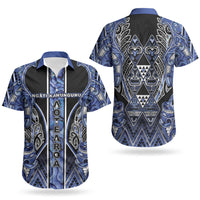 Aotearoa Ngati Kahungunu Couples Matching Summer Maxi Dress and Hawaiian Shirt Maori Tribal Blue Paua Shell Pattern DT05 - Polynesian Pride