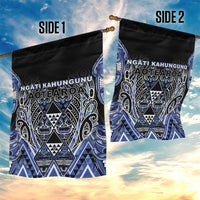 Aotearoa Ngati Kahungunu Garden Flag Maori Tribal Blue Paua Shell Pattern DT05 - Polynesian Pride