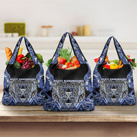 Aotearoa Ngati Kahungunu Grocery Bag Maori Tribal Blue Paua Shell Pattern DT05 3-pack One Size Blue - Polynesian Pride