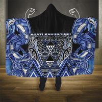 Aotearoa Ngati Kahungunu Hooded Blanket Maori Tribal Blue Paua Shell Pattern DT05 - Polynesian Pride