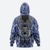 Aotearoa Ngati Kahungunu Hoodie Maori Tribal Blue Paua Shell Pattern DT05 - Polynesian Pride