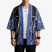 Aotearoa Ngati Kahungunu Kimono Maori Tribal Blue Paua Shell Pattern DT05 - Polynesian Pride