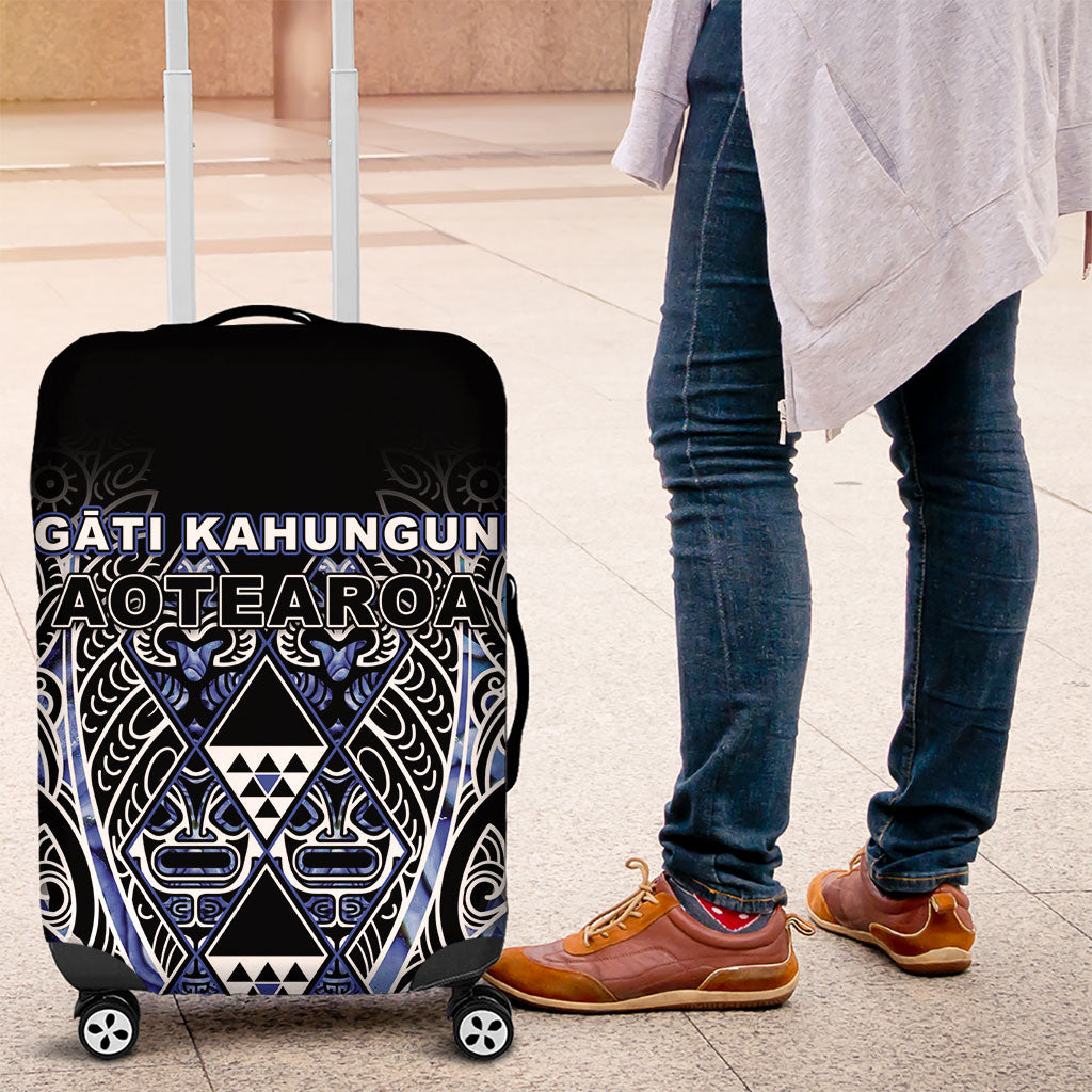 Aotearoa Ngati Kahungunu Luggage Cover Maori Tribal Blue Paua Shell Pattern DT05 Blue - Polynesian Pride