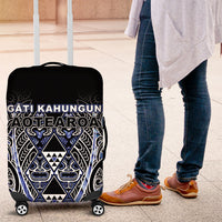 Aotearoa Ngati Kahungunu Luggage Cover Maori Tribal Blue Paua Shell Pattern DT05 Blue - Polynesian Pride