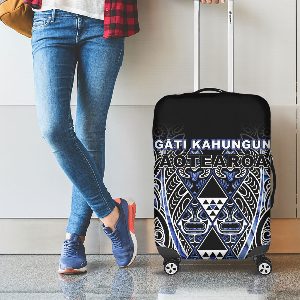 Aotearoa Ngati Kahungunu Luggage Cover Maori Tribal Blue Paua Shell Pattern DT05 - Polynesian Pride