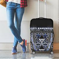 Aotearoa Ngati Kahungunu Luggage Cover Maori Tribal Blue Paua Shell Pattern DT05 - Polynesian Pride