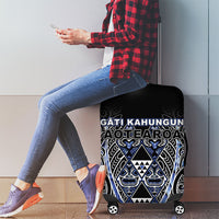 Aotearoa Ngati Kahungunu Luggage Cover Maori Tribal Blue Paua Shell Pattern DT05 - Polynesian Pride