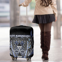 Aotearoa Ngati Kahungunu Luggage Cover Maori Tribal Blue Paua Shell Pattern DT05 - Polynesian Pride