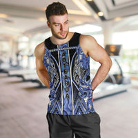 Aotearoa Ngati Kahungunu Men Tank Top Maori Tribal Blue Paua Shell Pattern DT05 Blue - Polynesian Pride