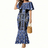 Aotearoa Ngati Kahungunu Mermaid Dress Maori Tribal Blue Paua Shell Pattern DT05 Women Blue - Polynesian Pride