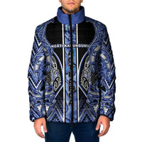 Aotearoa Ngati Kahungunu Padded Jacket Maori Tribal Blue Paua Shell Pattern DT05 Men Blue - Polynesian Pride
