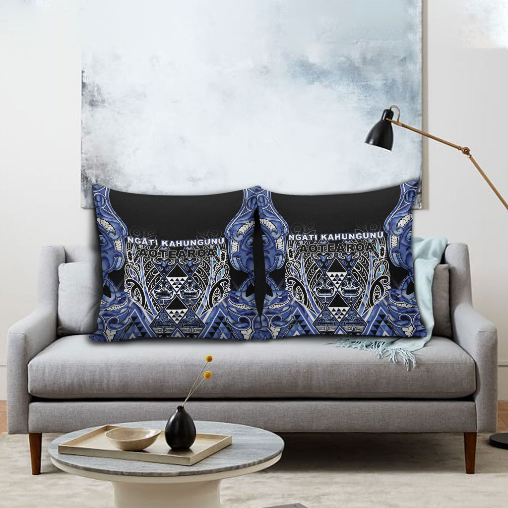 Aotearoa Ngati Kahungunu Pillow Cover Maori Tribal Blue Paua Shell Pattern DT05 - Polynesian Pride