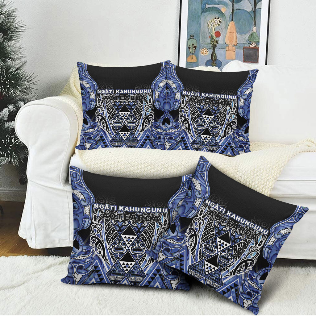 Aotearoa Ngati Kahungunu Pillow Cover Maori Tribal Blue Paua Shell Pattern DT05 - Polynesian Pride
