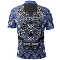 Aotearoa Ngati Kahungunu Polo Shirt Maori Tribal Blue Paua Shell Pattern DT05 - Polynesian Pride