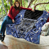 Aotearoa Ngati Kahungunu Quilt Maori Tribal Blue Paua Shell Pattern DT05 - Polynesian Pride