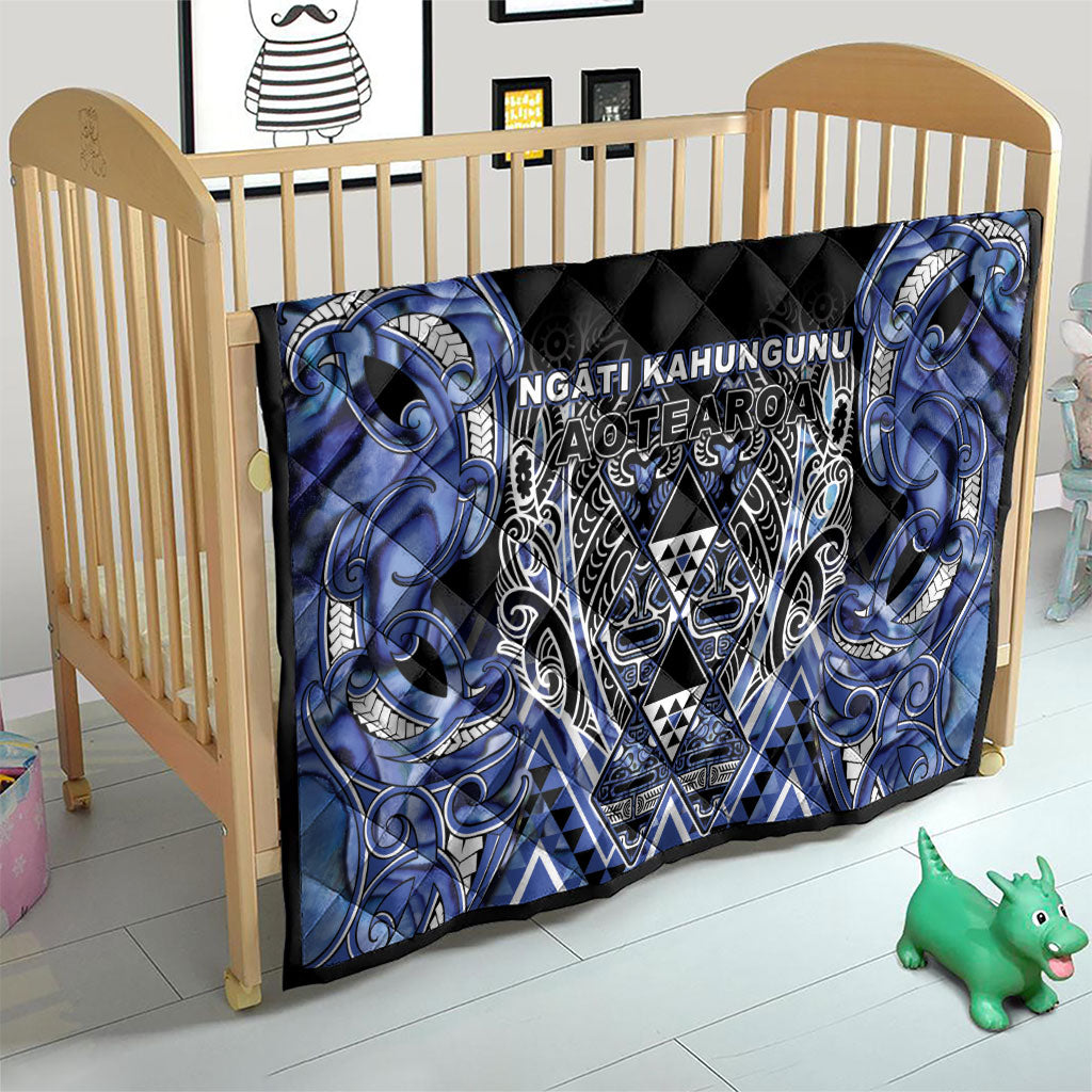 Aotearoa Ngati Kahungunu Quilt Maori Tribal Blue Paua Shell Pattern DT05 - Polynesian Pride