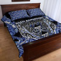 Aotearoa Ngati Kahungunu Quilt Bed Set Maori Tribal Blue Paua Shell Pattern DT05 - Polynesian Pride